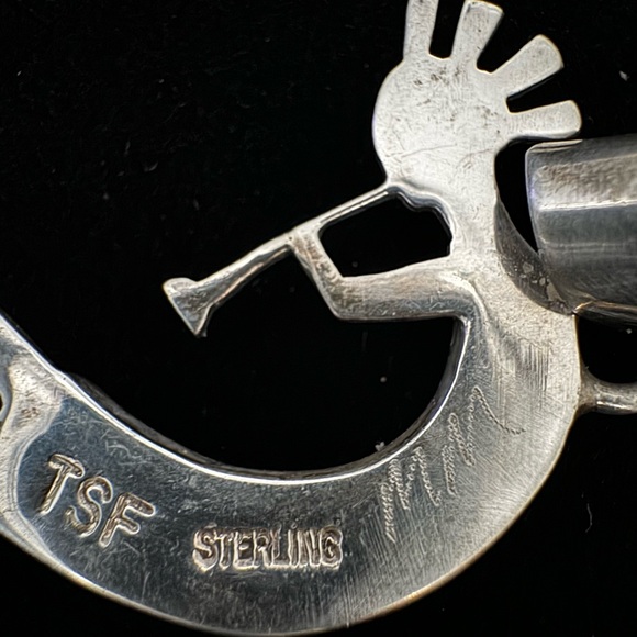 VTG Kokopelli Native American Pendant Sterling Multi Stone Inlay TSF MM - Picture 4 of 10